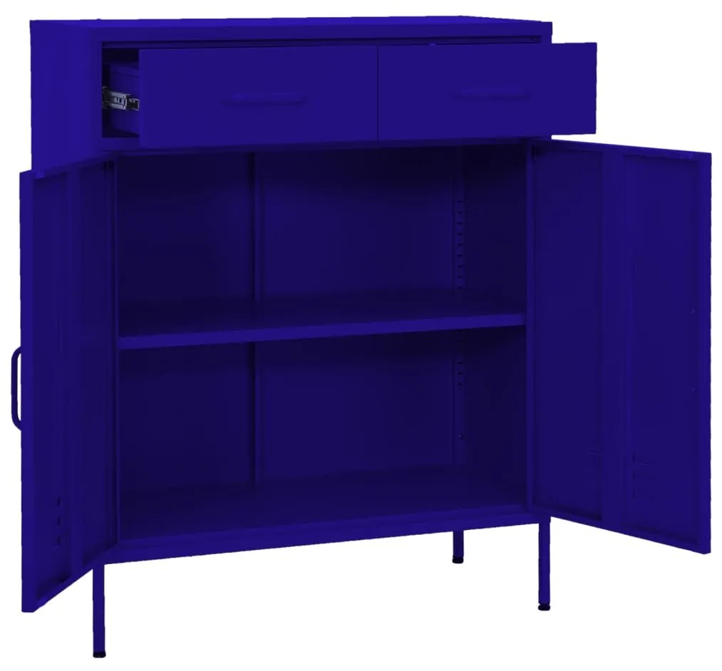 Armário de arrumação aço 80x35x101,5 cm azul-marinho