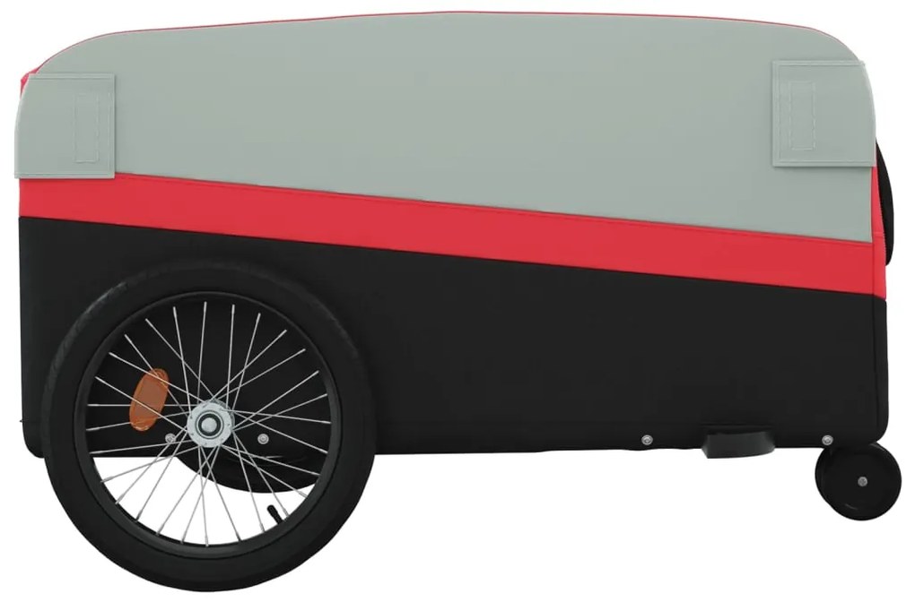 Reboque para bicicleta 45 kg ferro preto e vermelho