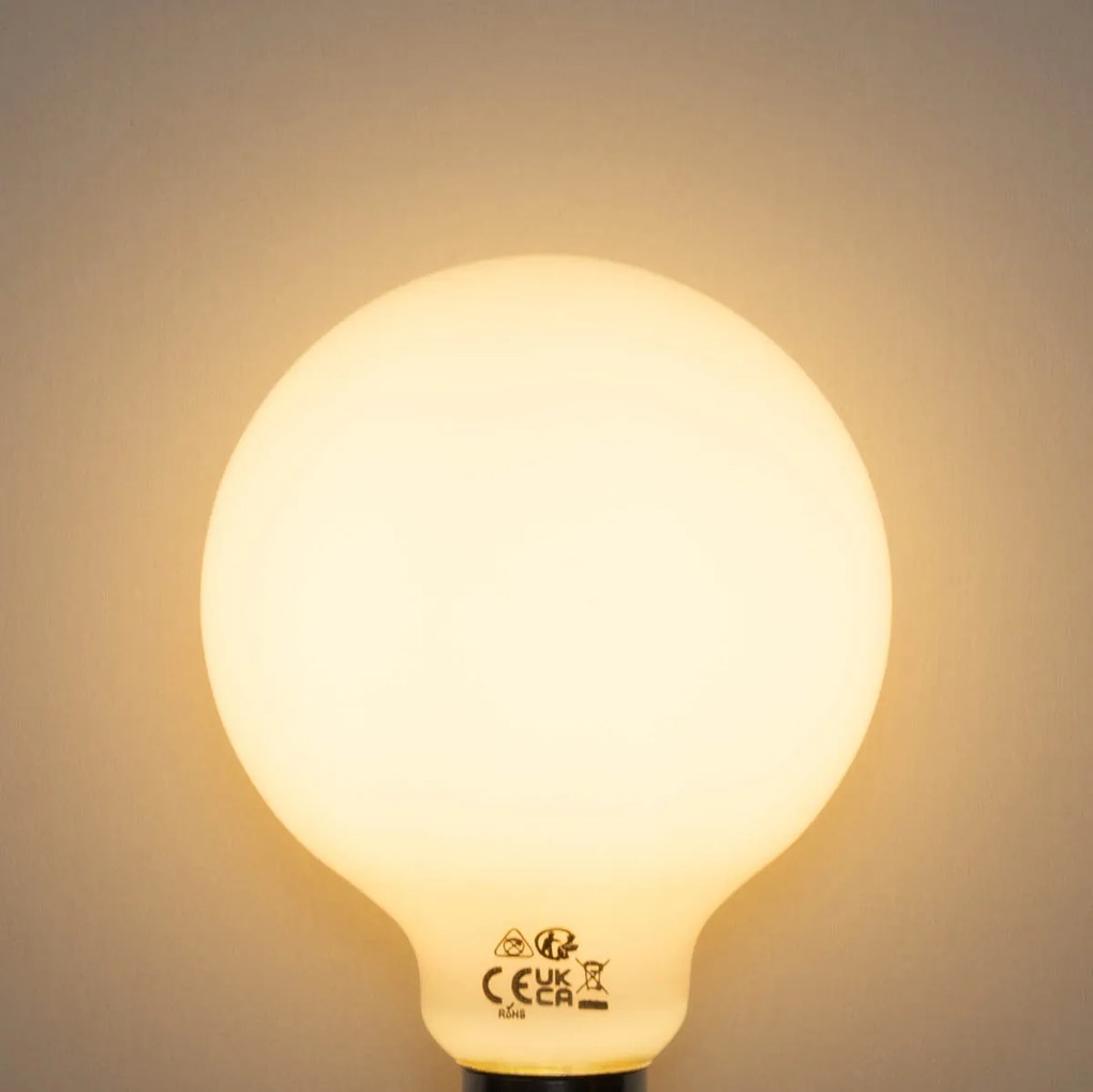 Conjunto de 5 Lâmpadas LED E27 Opal G95 Reguláveis 5W 450LM 2700K