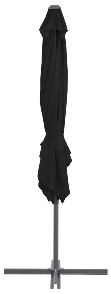 Guarda-sol de jardim cantilever c/ poste aço 250x250 cm preto