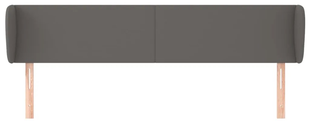Cabeceira de cama c/ abas couro artificial 163x23x78/88cm cinza