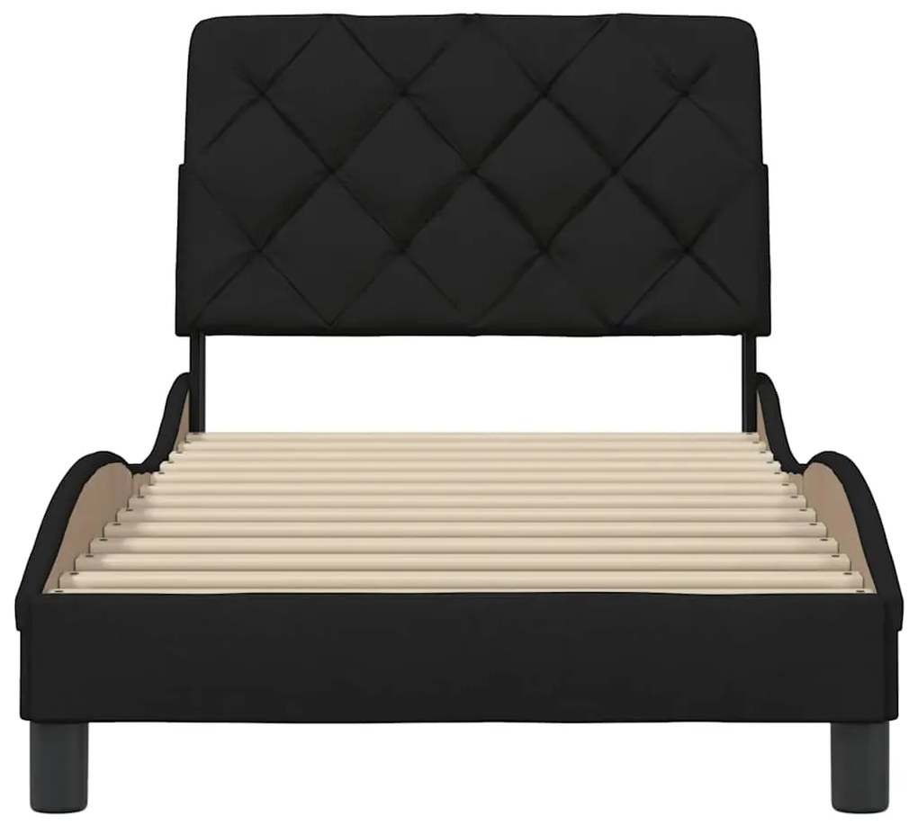 Estrutura de cama sem colchão 90x190 cm tecido preto
