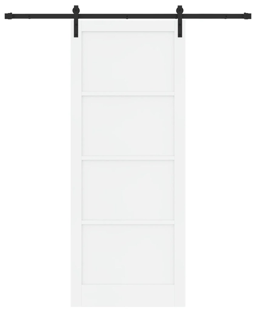 Porta Deslizante vidaXL com Conjunto de Ferragens Branca 93x232 cm Mad