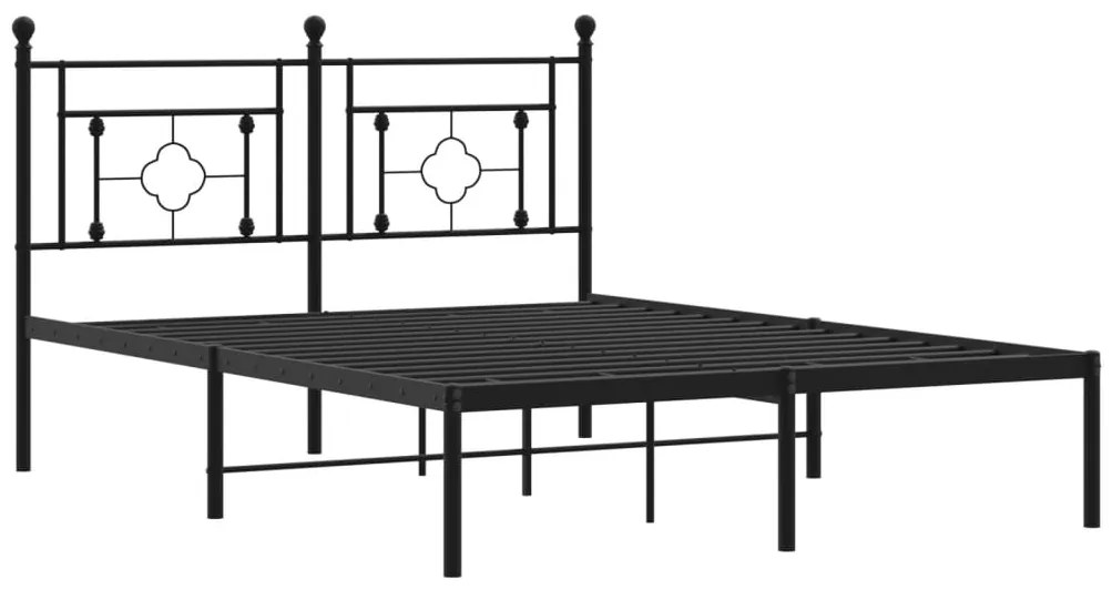 Estrutura de cama com cabeceira 140x190 cm metal preto