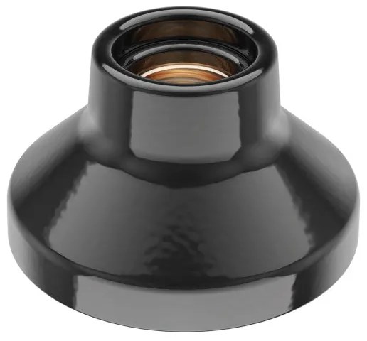CASQUILHO CERÂMICO DE PAREDE OU TECTO Preto