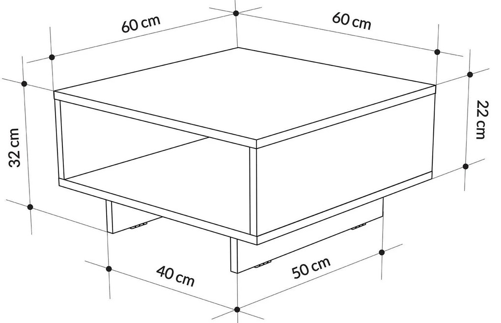 Mesa de Centro Hola – Antracite – 60x32x60 cm