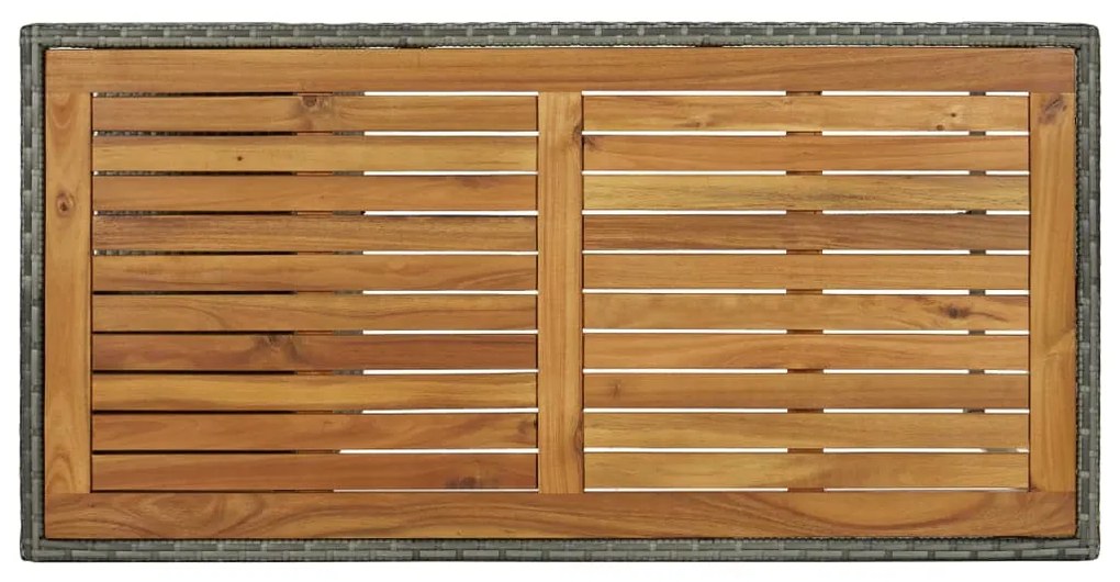 5 pcs conjunto de bar p/ jardim c/ almofadões vime PE cinzento