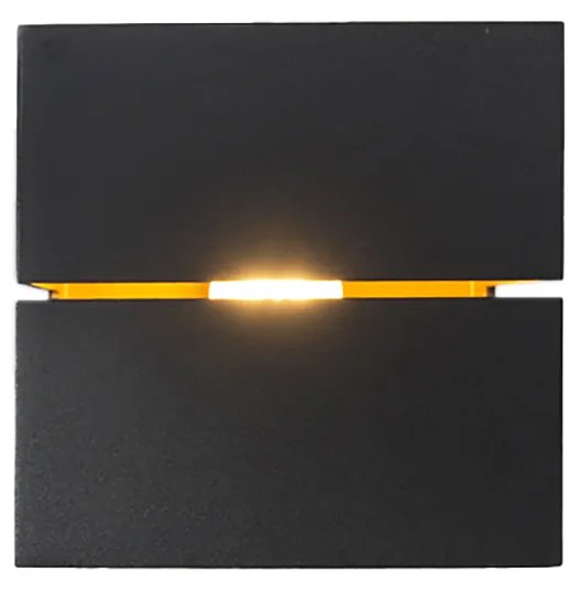 Aplique de parede moderno preto e dourado 9,7 cm - Transfer Groove Design,Industrial,Moderno