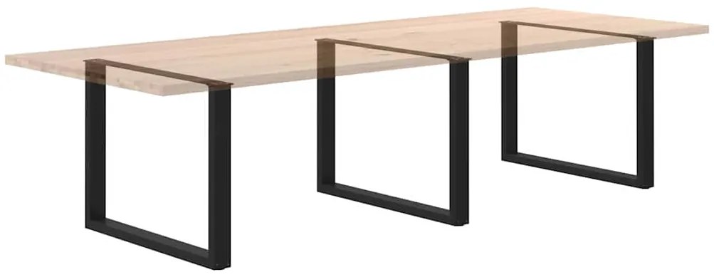 Pés para mesa de jantar em formato de U, 2 peças, preto, 100x(72-73) c