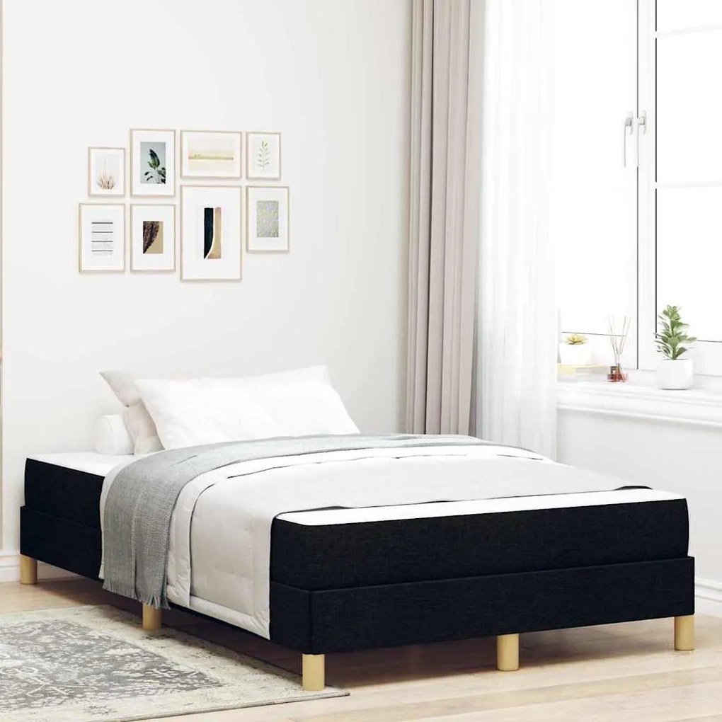 vidaXL Cama Box Preto 120 x 190 cm tecido