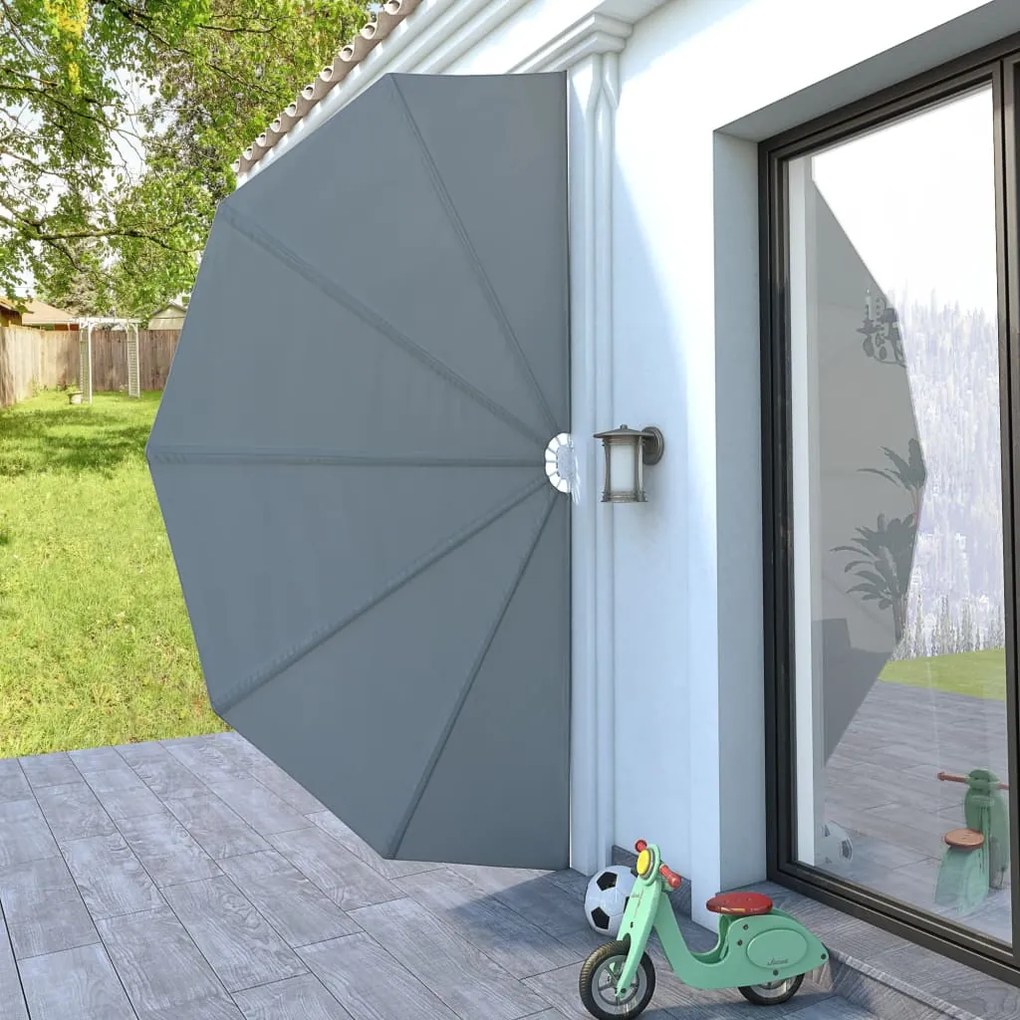Toldo lateral dobrável para terraço 200 cm cinzento
