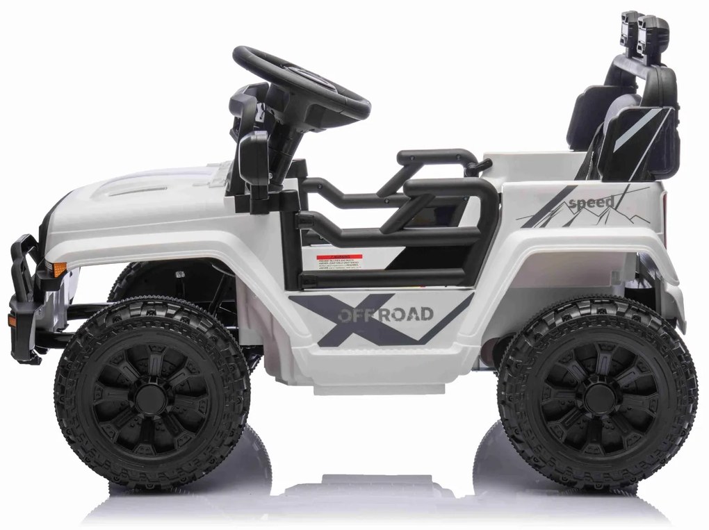 Jipe elétrico para crianças OFFROAD NEW, bateria de lítio, chassis alto, banco largo, suspensão nas rodas traseiras, controlo remoto de 2,4 GHz, leito
