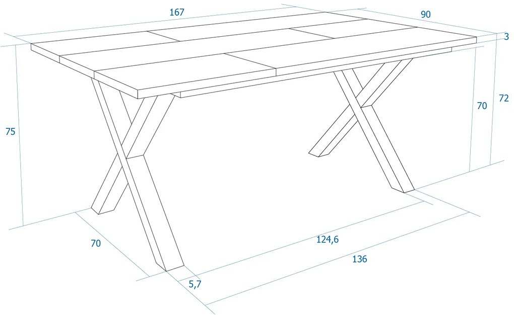 Mesa de sala de jantar | 8 pessoas | 170 | Robusto e estável graças à sua estrutura e pernas sólidas | Ideal para reuniões familiares | Oak e preta |
