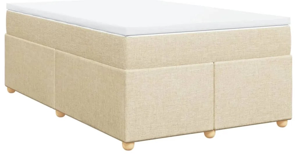 Cama boxspring com colchão 120x190 cm tecido cor creme