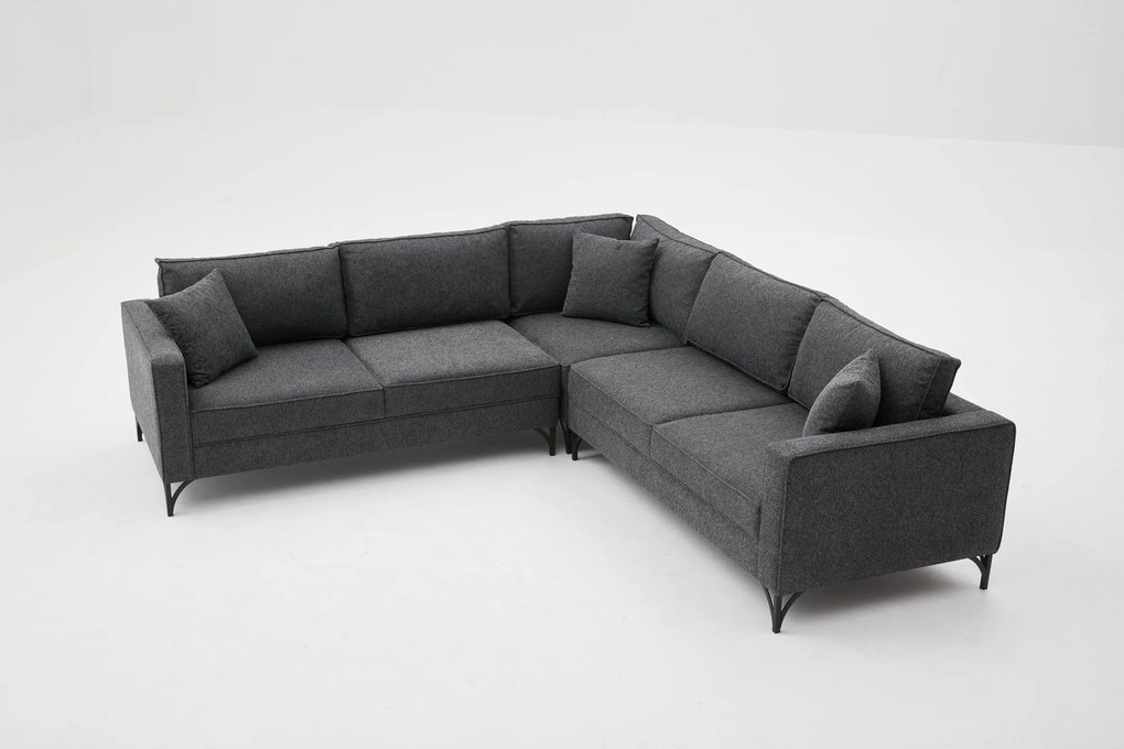 Sofá de Canto Berlin – Antracite – 258 x 258 cm