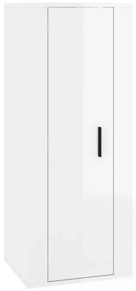 5 pcs conjunto móveis de TV madeira processada branco brilhante