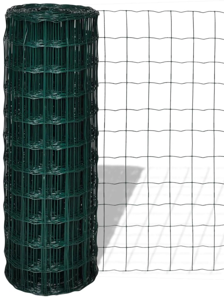 vidaXL Cerca Euro Verde 1000 x 180 cm Ferro revestido de PVC