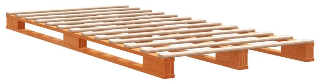 Cama de paletes 90x200 cm madeira de pinho maciça castanho cera