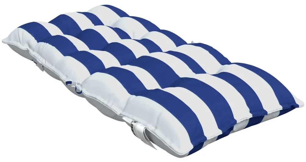 Almofadões cadeira encosto baixo 4pcs tecido oxford azul/branco