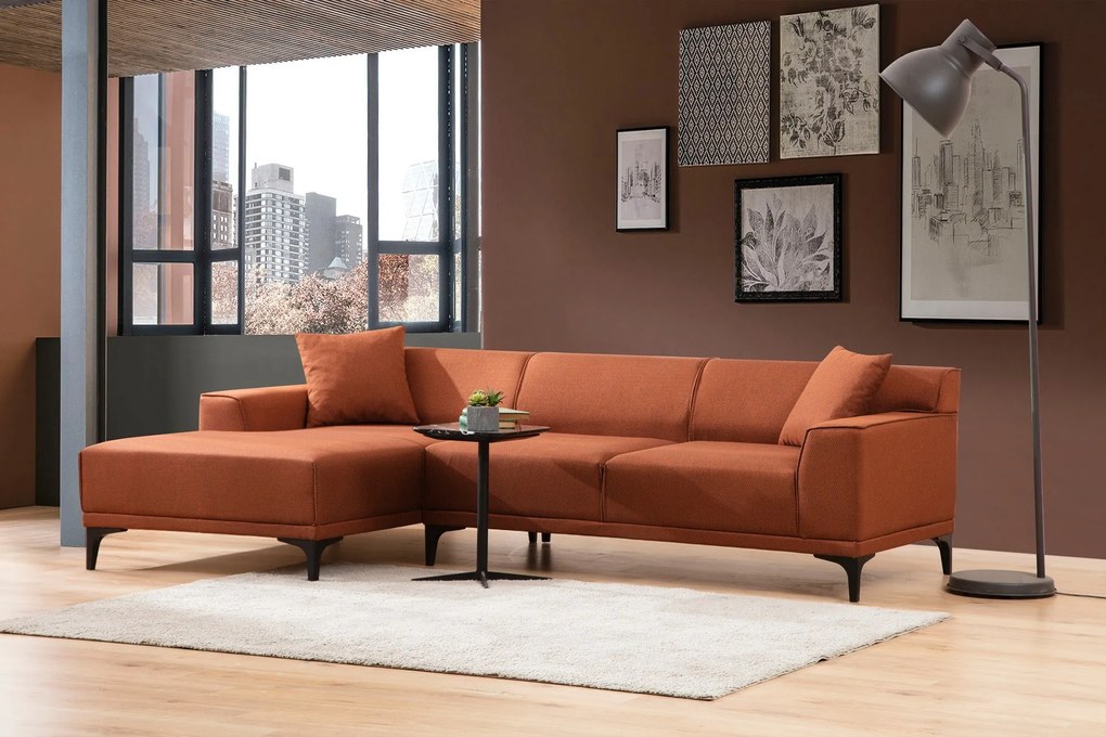 Sofá de Canto Petra – Laranja – 145 x 250 cm