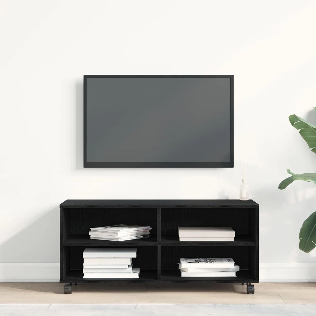 Armário de TV vidaXL Preto 90x35x35 cm em Madeira Derivada