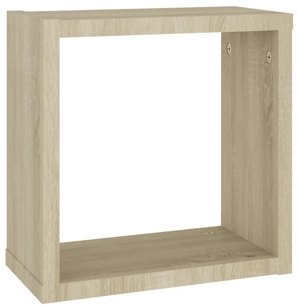 Prateleiras de parede em forma de cubo 4 pcs 30x15x30cm sonoma