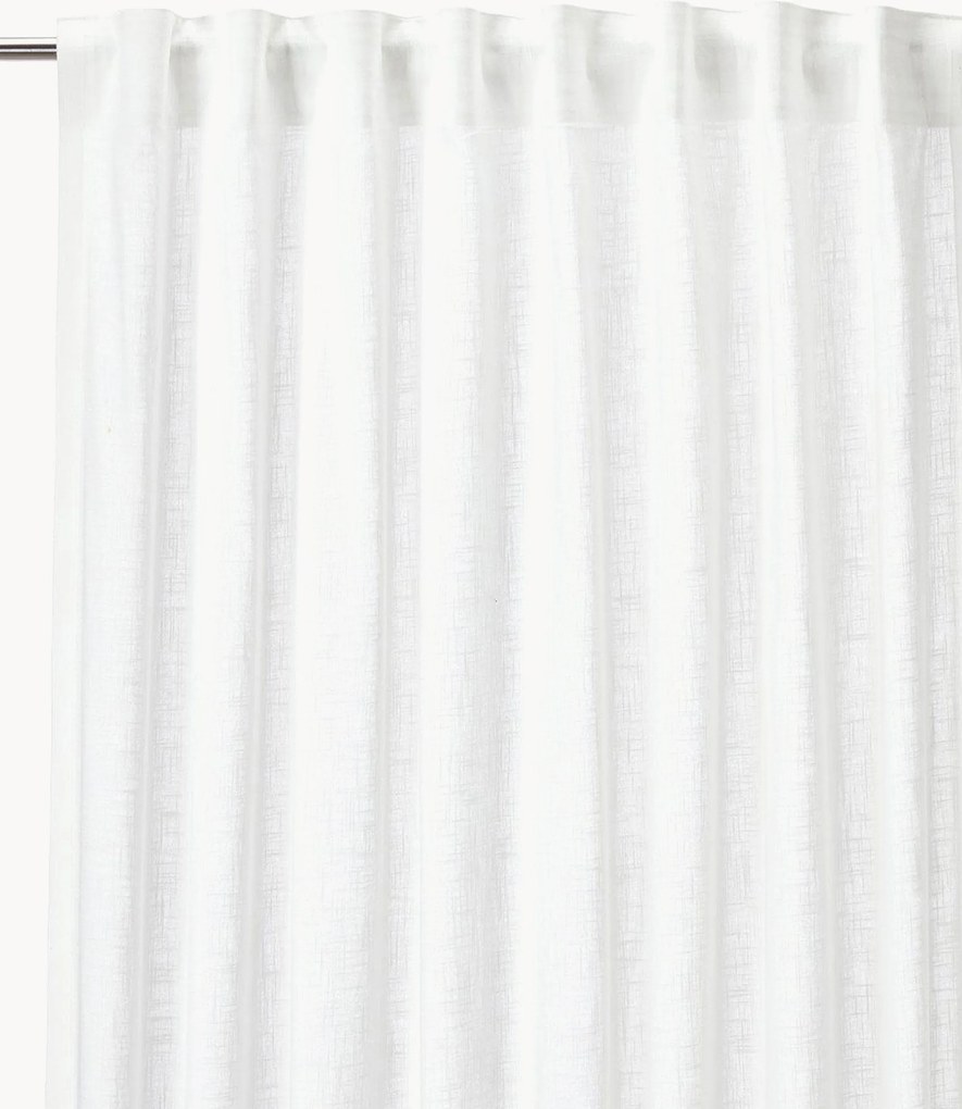 Cortinas opacas de algodão leve com multi-banda Otila, conjunto de 2, L 125 cm