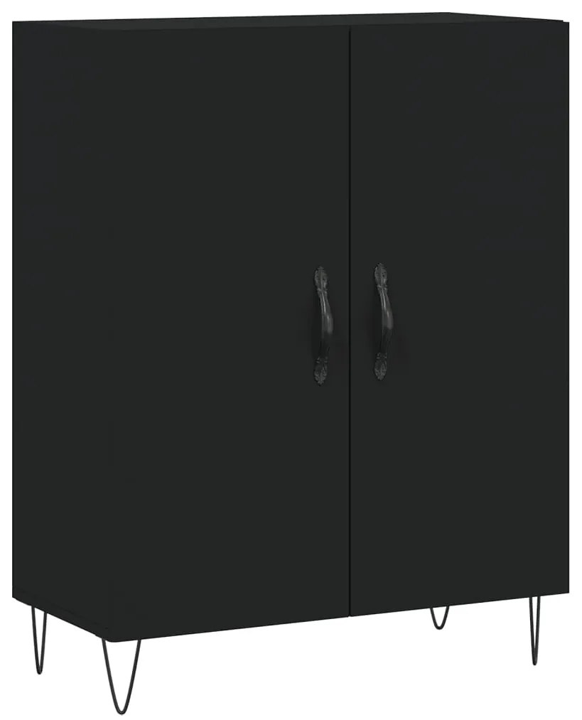 Armário alto 69,5x34x180 cm derivados de madeira preto