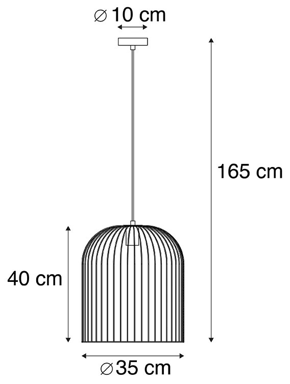 Candeeiro de suspensão de design preto - Wire Knock Design