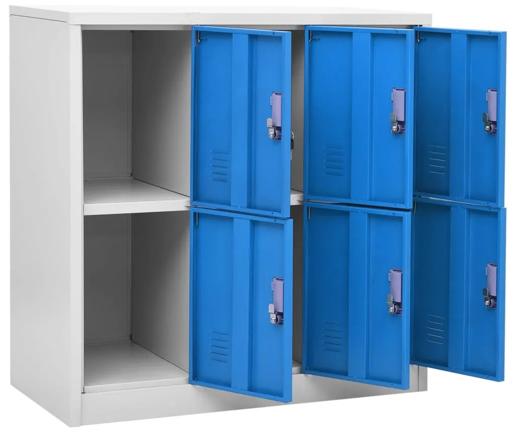 Cacifos 2 pcs 90x45x92,5 cm aço cinzento-claro e azul