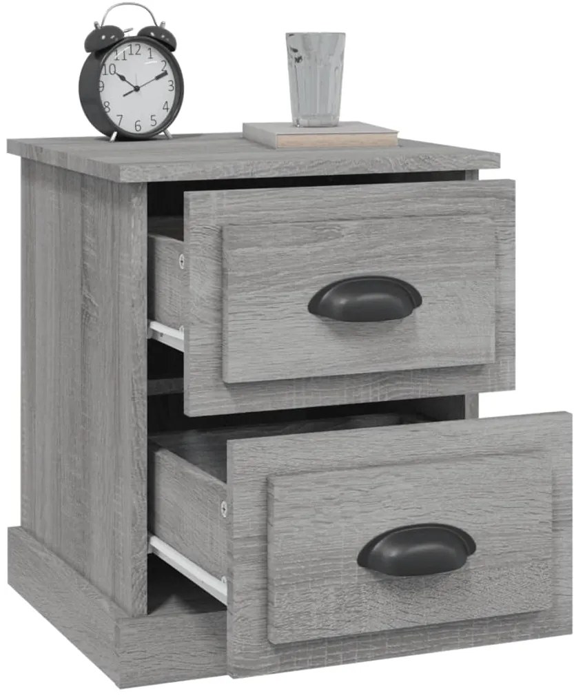 Mesas de cabeceira 2 pcs derivados de madeira sonoma cinzento