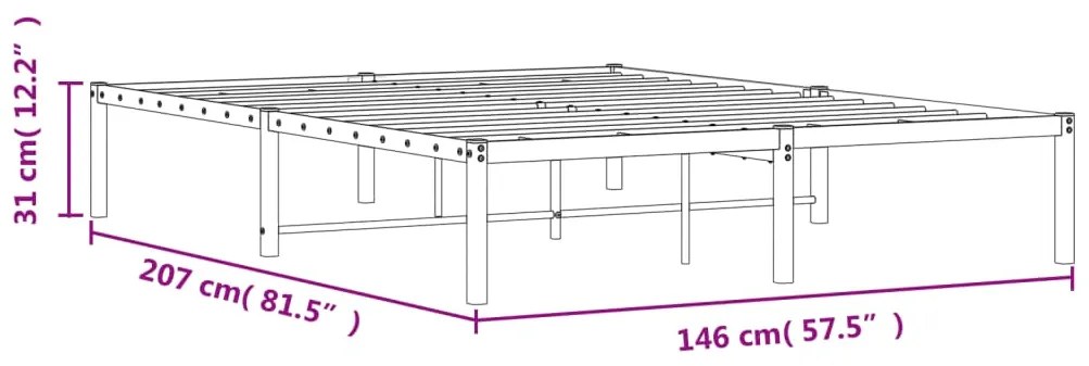 Estrutura de cama 140x200 cm metal branco