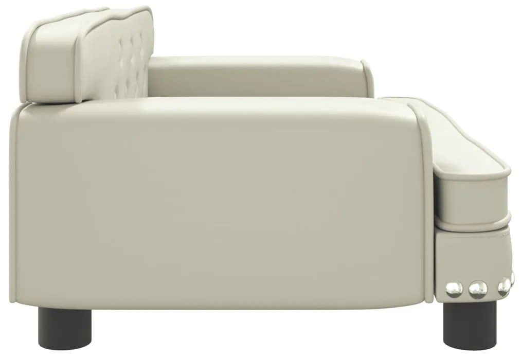 Cama para cães 70x45x30 cm couro artificial cor creme