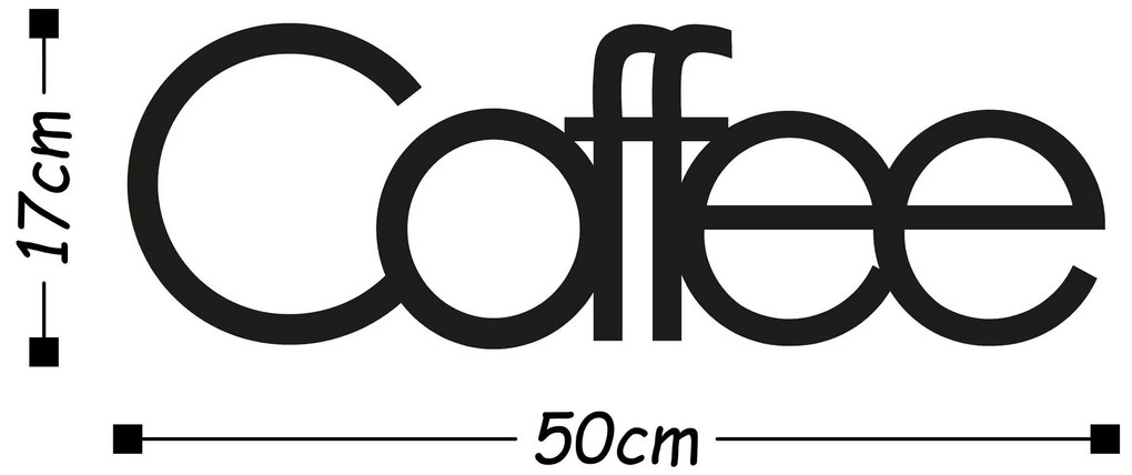 Acessório Decorativo de Parede Coffee – Preto – 50 x 17 cm