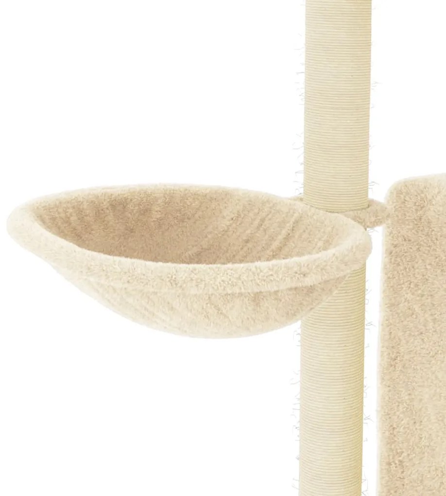 Árvore para gatos c/ postes arranhadores sisal 96,5 cm creme