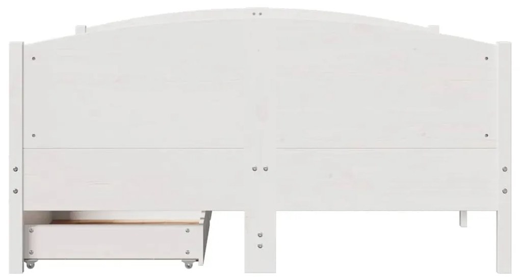 Cama sem colchão 120x190 cm madeira de pinho maciça branco