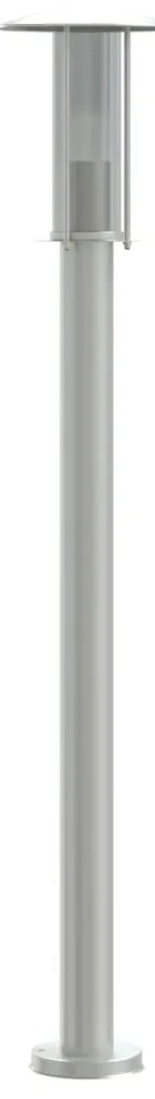 Candeeiro de chão para exterior 3 pcs 100 cm aço inox. prateado