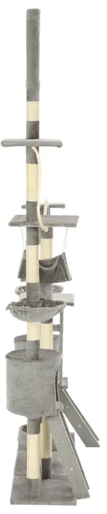 Árvore p/ gatos c/ postes arranhadores sisal 230-250cm cinzento
