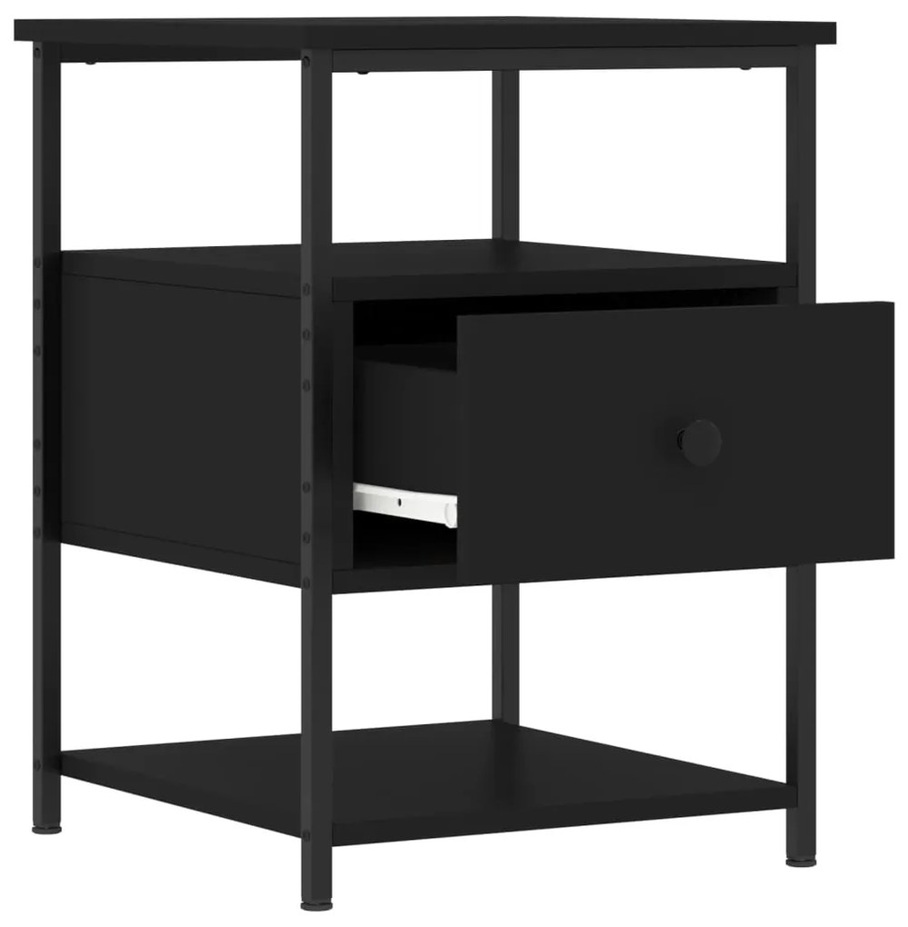 Mesas de cabeceira 2pcs 40x42x56 cm derivados de madeira preto