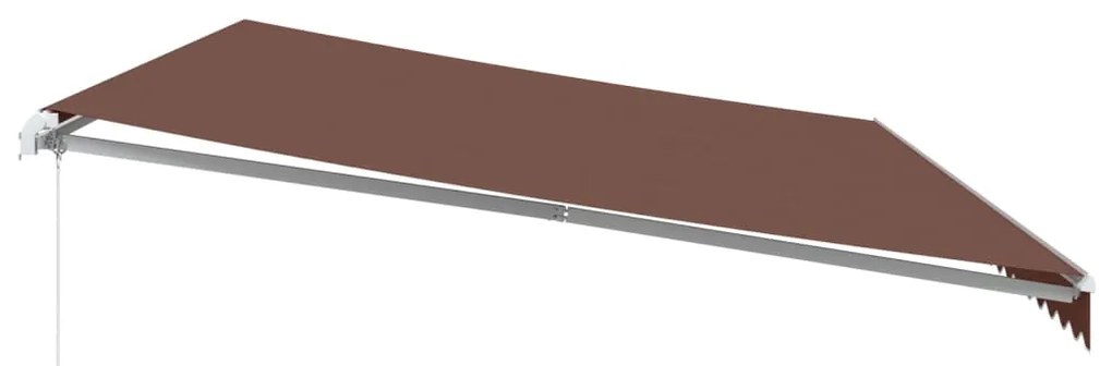 Toldo retrátil manual 600x350 cm castanho