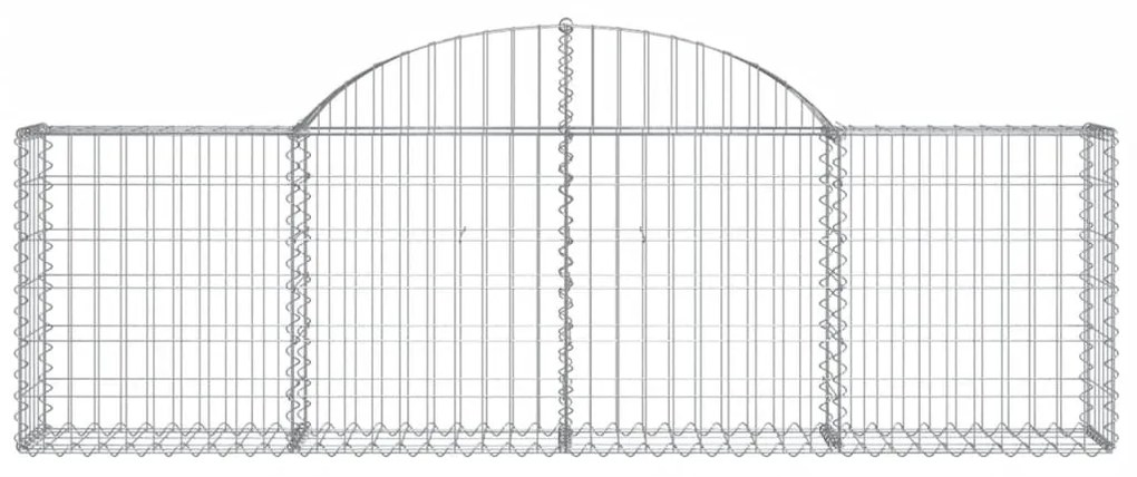 Cestos gabião arqueados 9 pcs 200x30x60/80 cm ferro galvanizado