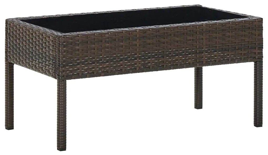 Mesa de jardim 75x40x37 vime PE castanho