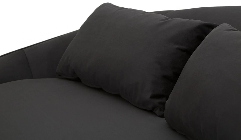 SOFÁ DE 3 LUGARES OSLO COM ALMOFADAS PRETO 185X84X68 CM