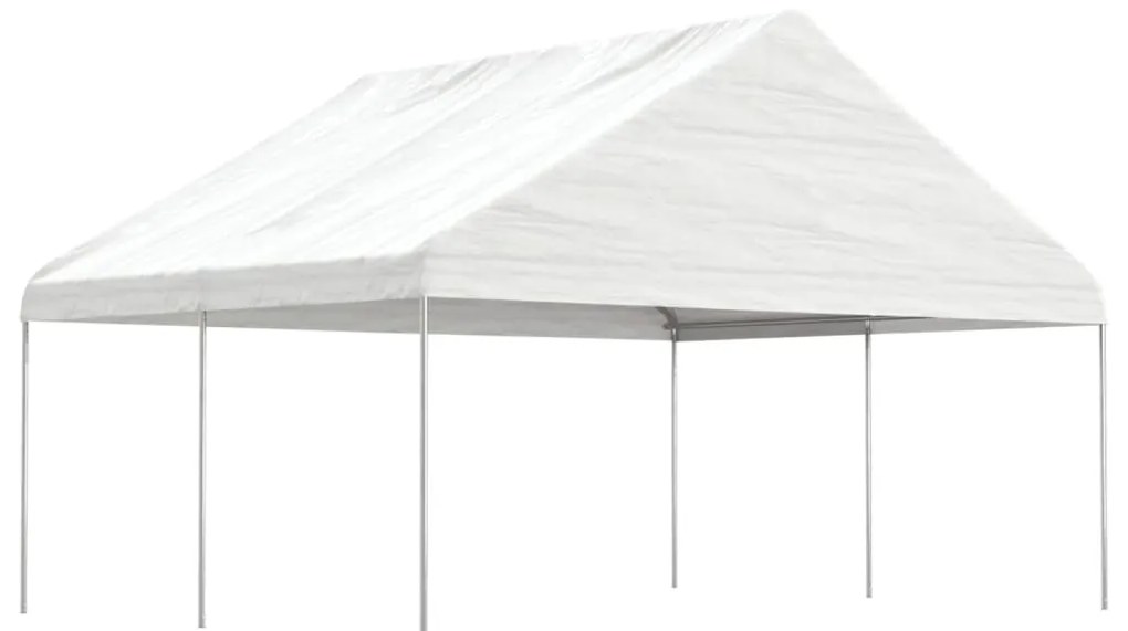 Gazebo com telhado 4,46x5,88x3,75 m polietileno branco