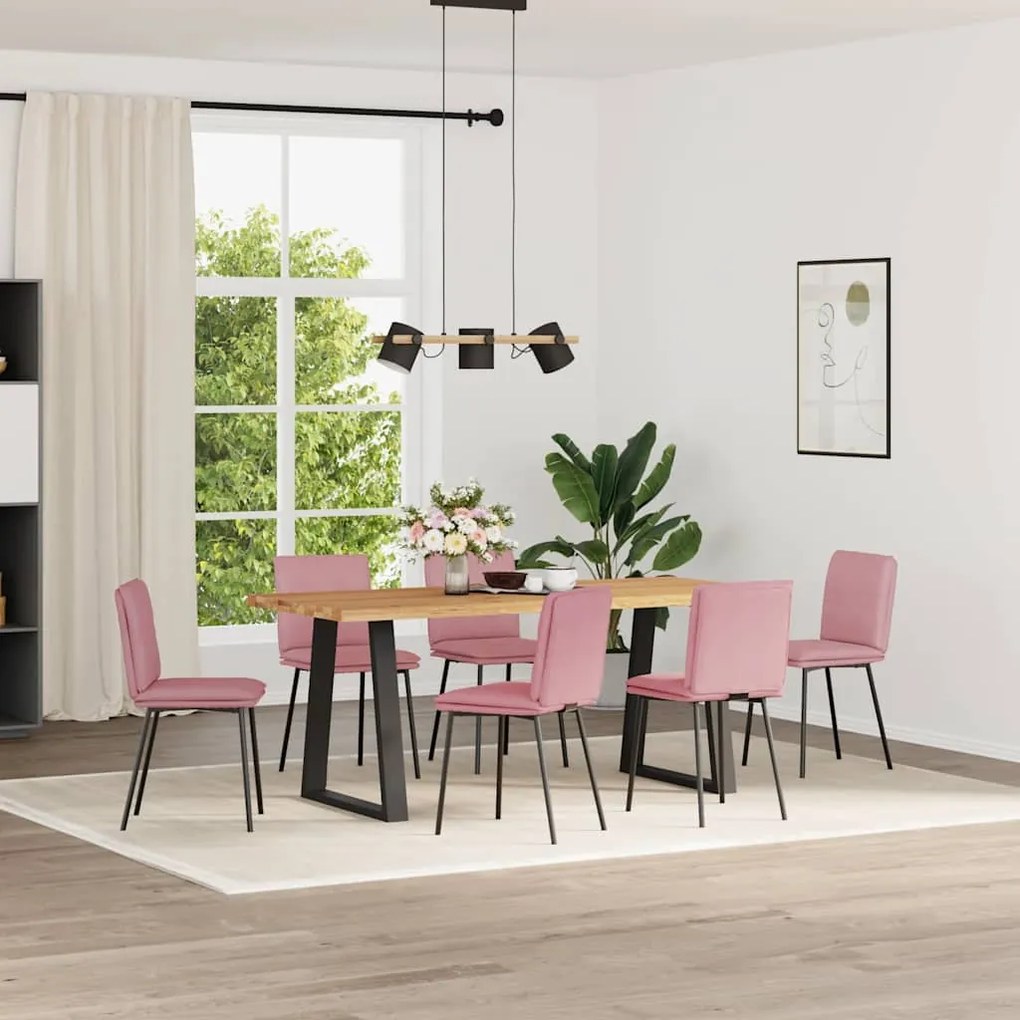 vidaXL Cadeiras de jantar 6 pcs veludo rosa