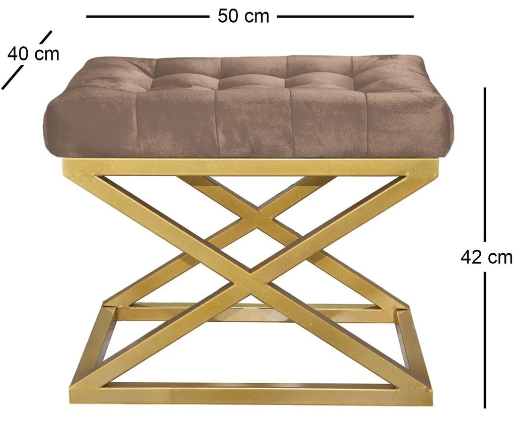 Pouffe Capraz – Gold Brown – 50x42x40 cm