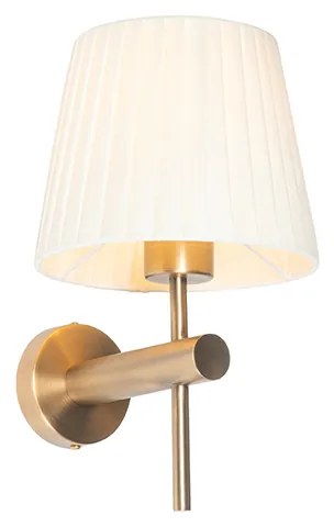 LED Candeeiro de parede inteligente bronze com abajur branco incluindo WiFi A60 - Pluk