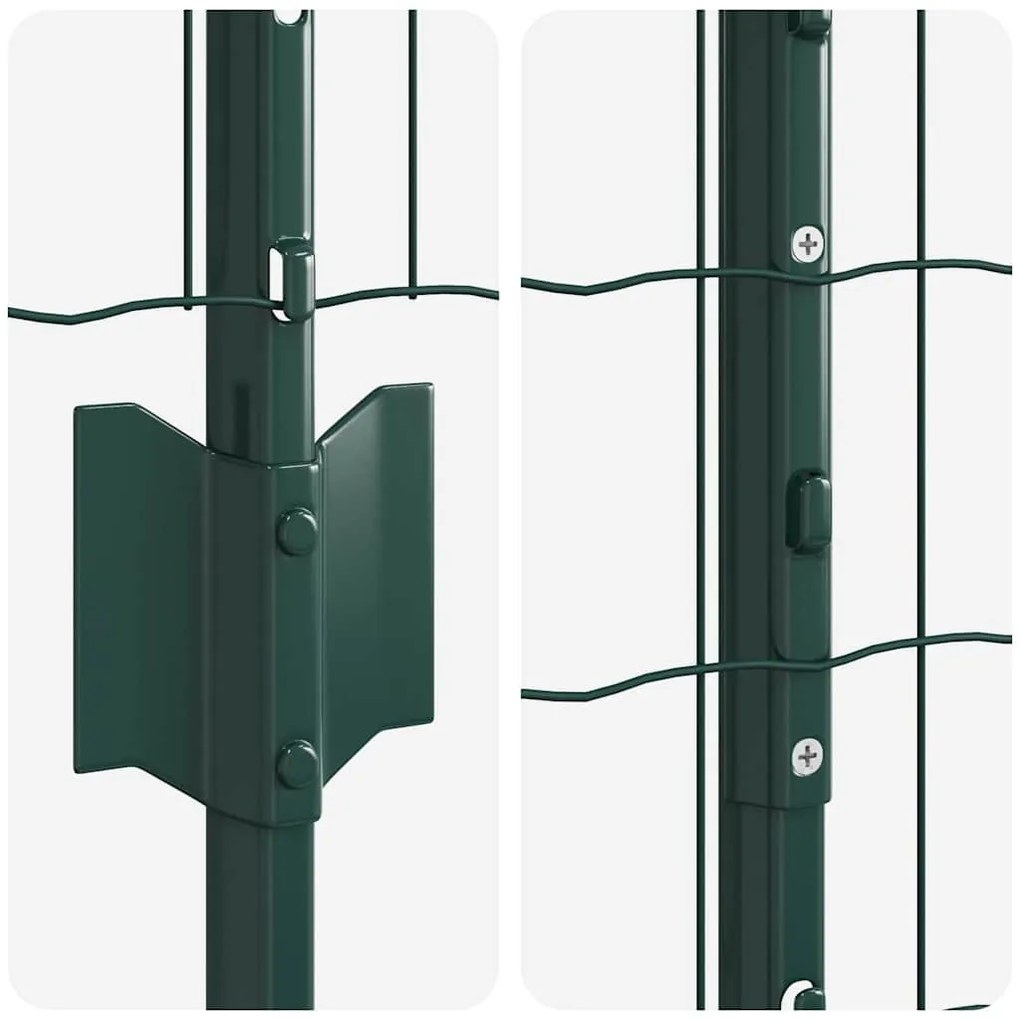 Cerca Euro com 5 Posts U Verde 1,4x10 m Aço