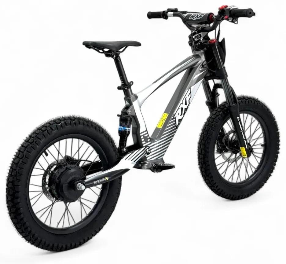 Bicicleta elétrica infantil 500W Roan RXF Evo Racing 18" Cinzenta