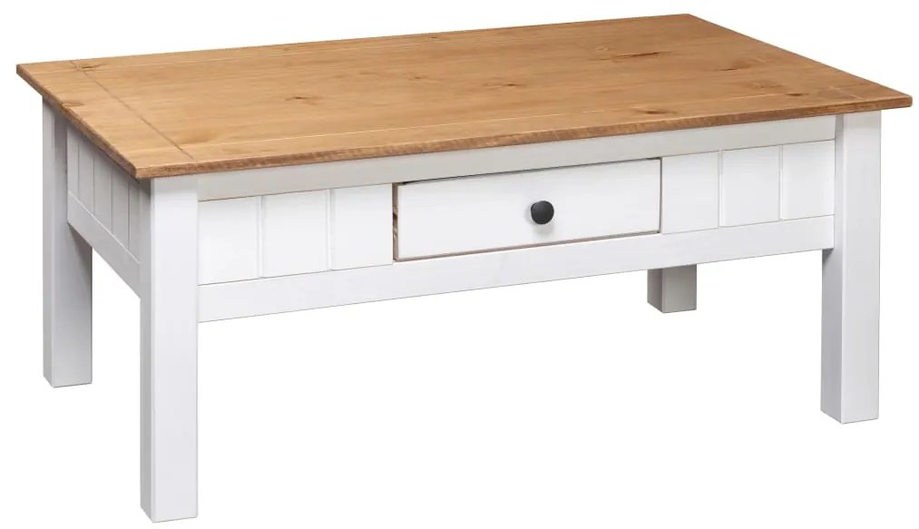 Mesa de centro 100x60x45 cm pinho maciço Panama branco